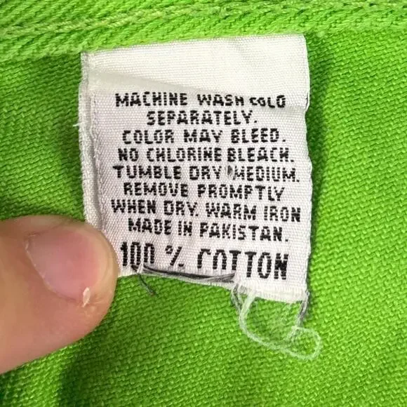 Vintage 90s IMPAQ Green Denim womens Jeans Carpenter Utility size 25/29 - Picture 3 of 8